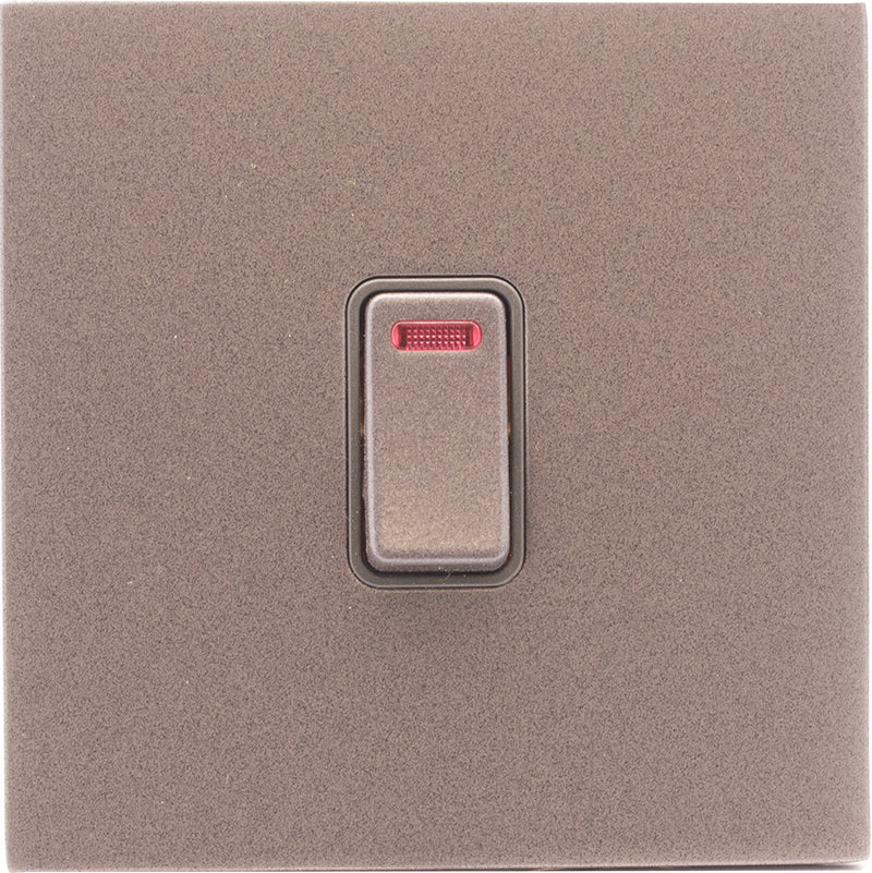 Hamilton 7BGCDPNBG-QG Hartland CFX Basalt Gray 1 gang 20AX Double Pole Rocker and Neon Basalt Gray/Quartz Grey
