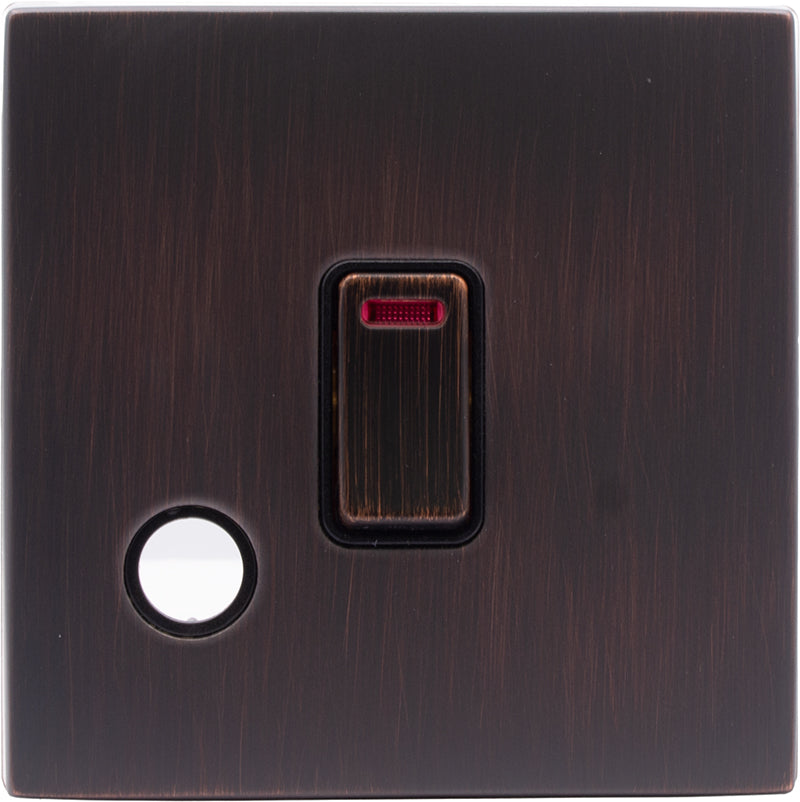 Hamilton 7EBCDPNCEB-B Hartland CFX Etrium Bronze 1 gang 20AX Double Pole Rocker and Neon and CEBle Outlet Etrium Bronze/Black
