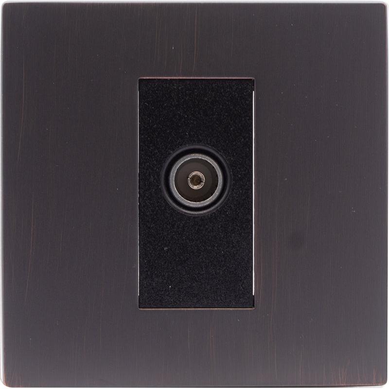 Hamilton 7EBCDTVFB Hartland CFX Etrium Bronze 1 gang Non-Isolated TV (Female) (DAB Compatible) Black