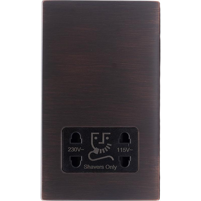 Hamilton 7EBCSHSB Hartland CFX Etrium Bronze Shaver Dual Voltage Unswitched Socket (Vertically Mounted) Black