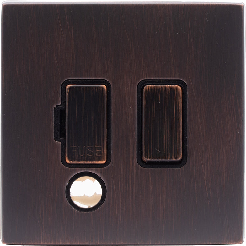 Hamilton 7EBCSPCEB-B Hartland CFX Etrium Bronze 1 gang 13A Double Pole Fused Spur and CEBle Outlet Etrium Bronze/Black