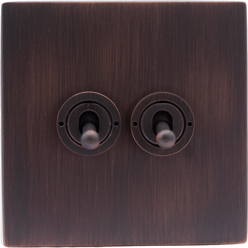 Hamilton 7EBCT22-C Hartland CFX Etrium Bronze 2 gang 20AX 2 Way Toggle Etrium Bronze c/w EB Classic Toggle