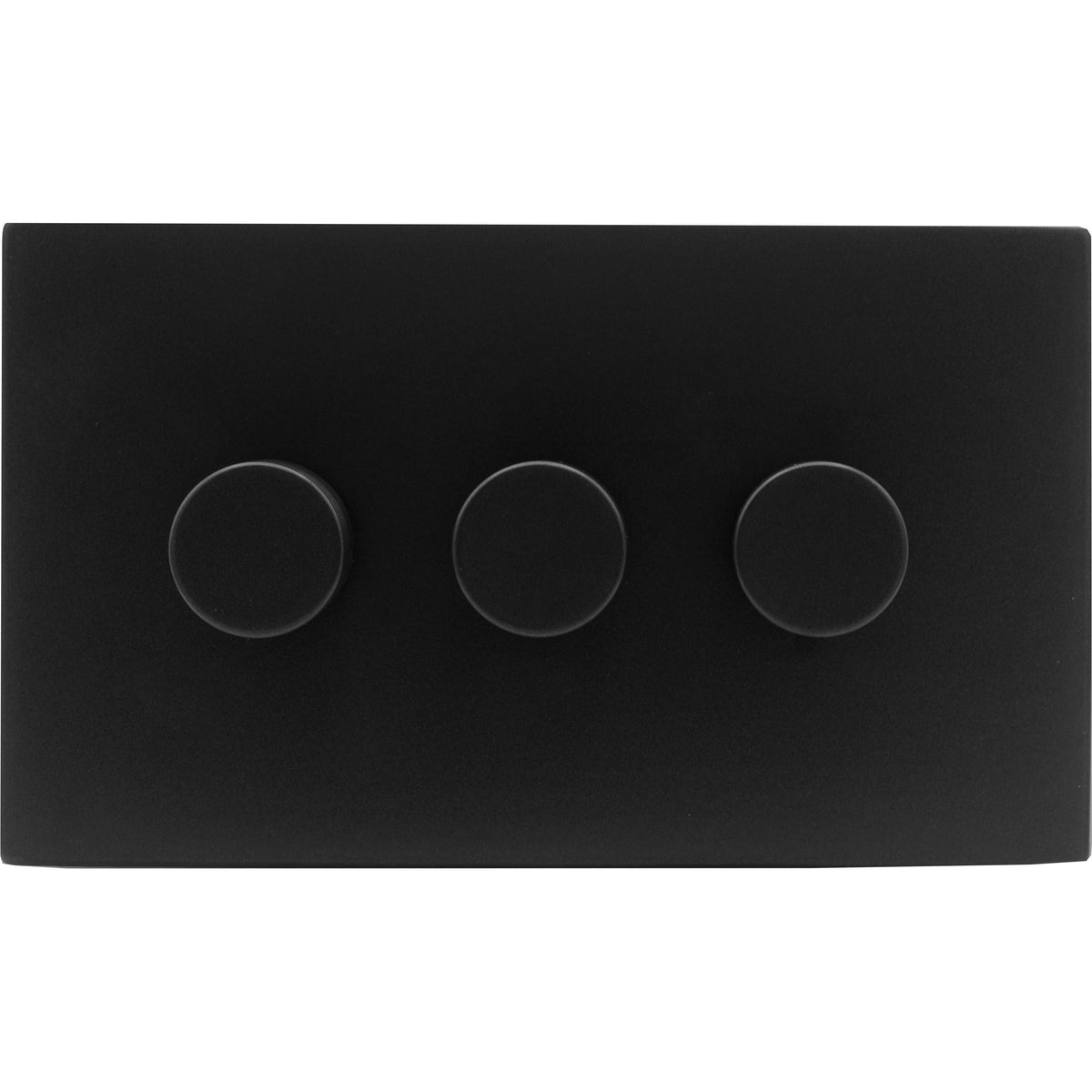 Hamilton 7MBC3XLEDITB250-3 Hartland CFX Matt Black 3g 250W LED 2 Way Push On/Off Rotary Dimmer Matt Black per gang c/w BL 3Line Knob
