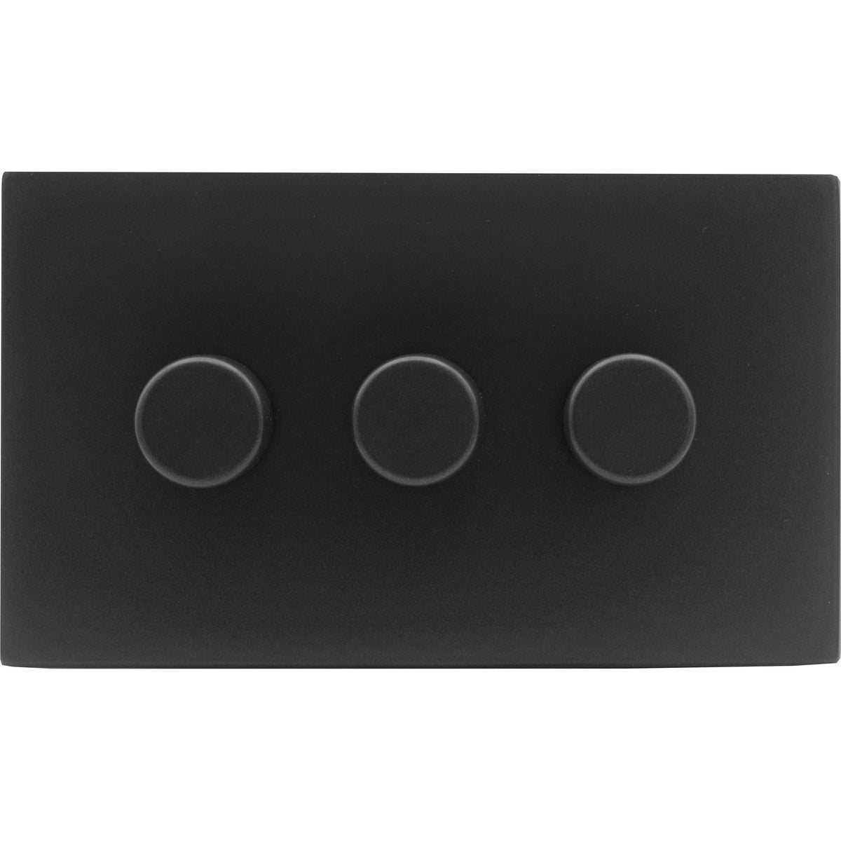 Hamilton 7MBC3XLEDITB250-C Hartland CFX Matt Black 3g 250W LED 2 Way Push On/Off Rotary Dimmer Matt Black per gang c/w BL Classic Knob
