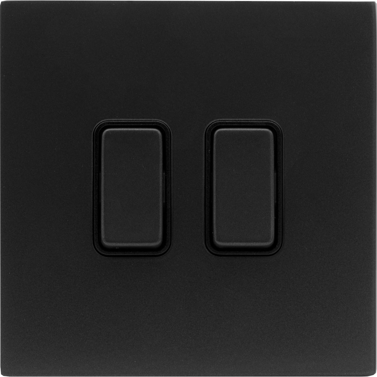 Hamilton 7MBCR212R312BL-B Hartland CFX Matt Black 1 gang 20AX 2 Way Rocker + 1 gang 20AX Intermediate Rocker Matt Black/Black