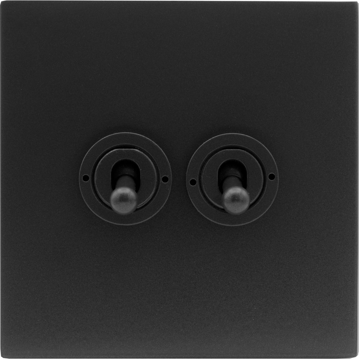 Hamilton 7MBCT22-C Hartland CFX Matt Black 2 gang 20AX 2 Way Toggle Matt Black c/w MB Classic Toggle