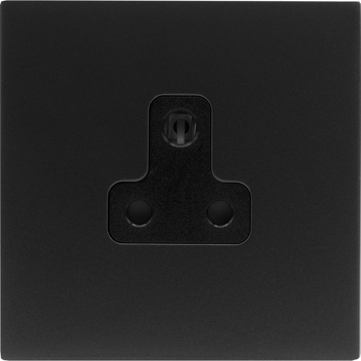 Hamilton 7MBCUS5B Hartland CFX Matt Black 1 gang 5A Unswitched Socket Black
