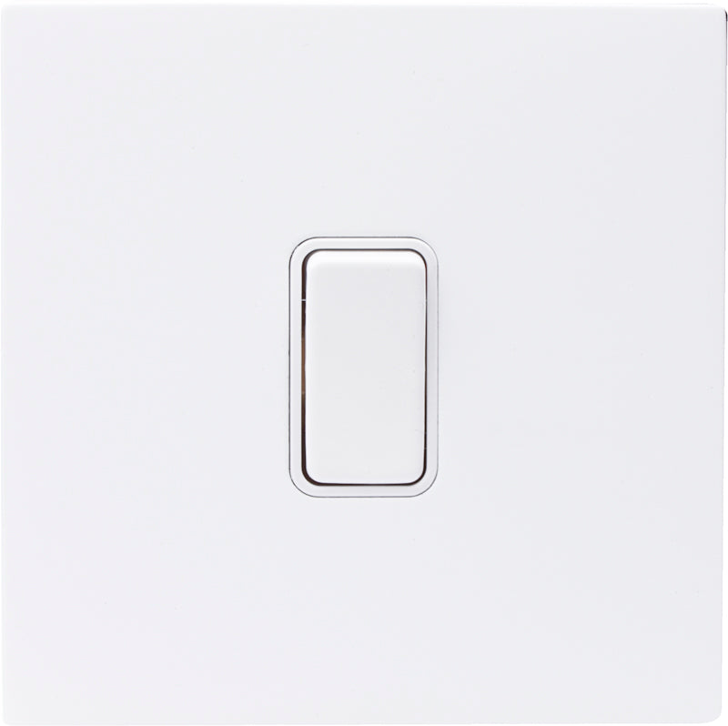 Hamilton 7MWCRTSWH-W Hartland CFX Matt White 1 gang 20AX Push To Make/Push to Break Retractive Rocker Matt White/White