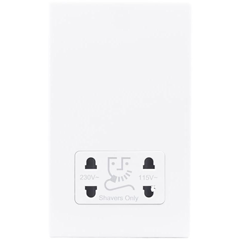 Hamilton 7MWCSHSW Hartland CFX Matt White Shaver Dual Voltage Unswitched Socket (Vertically Mounted) White