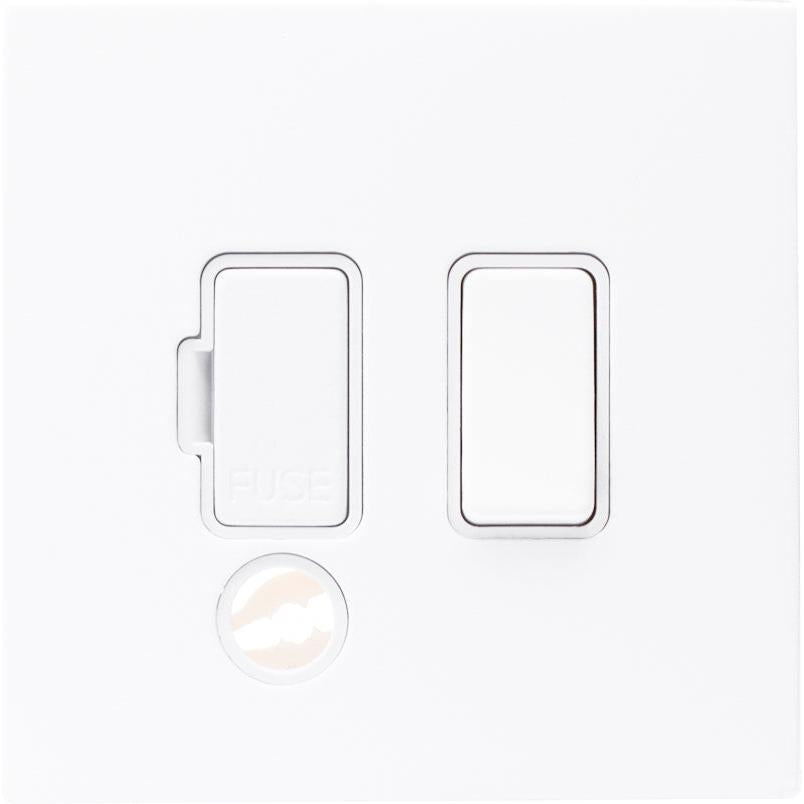 Hamilton 7MWCSPCWH-W Hartland CFX Matt White 1 gang 13A Double Pole Fused Spur and Cable Outlet Matt White/White
