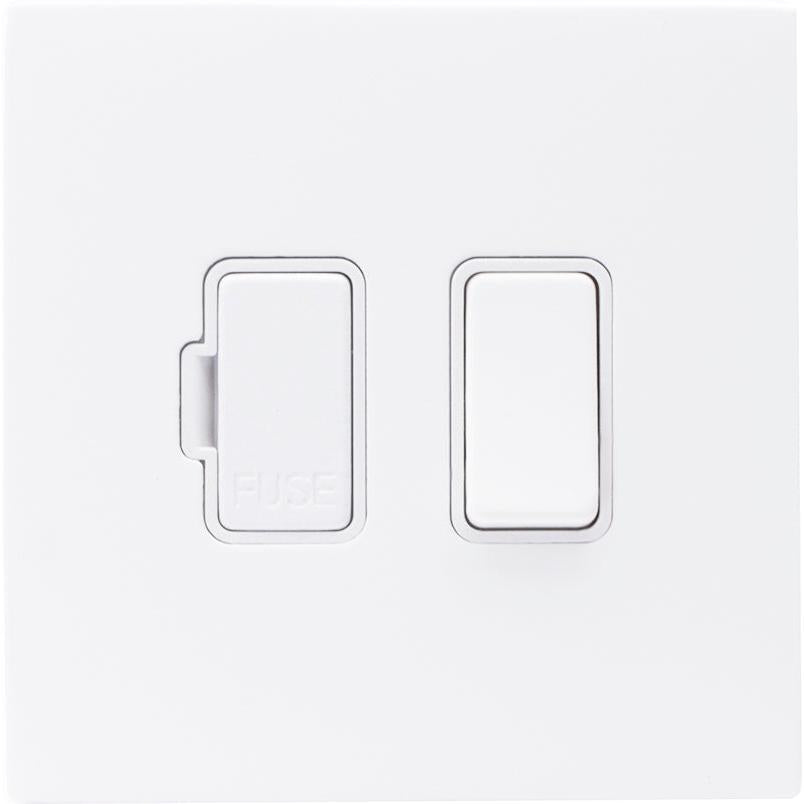Hamilton 7MWCSPWH-W Hartland CFX Matt White 1 gang 13A Double Pole Fused Spur Matt White/White