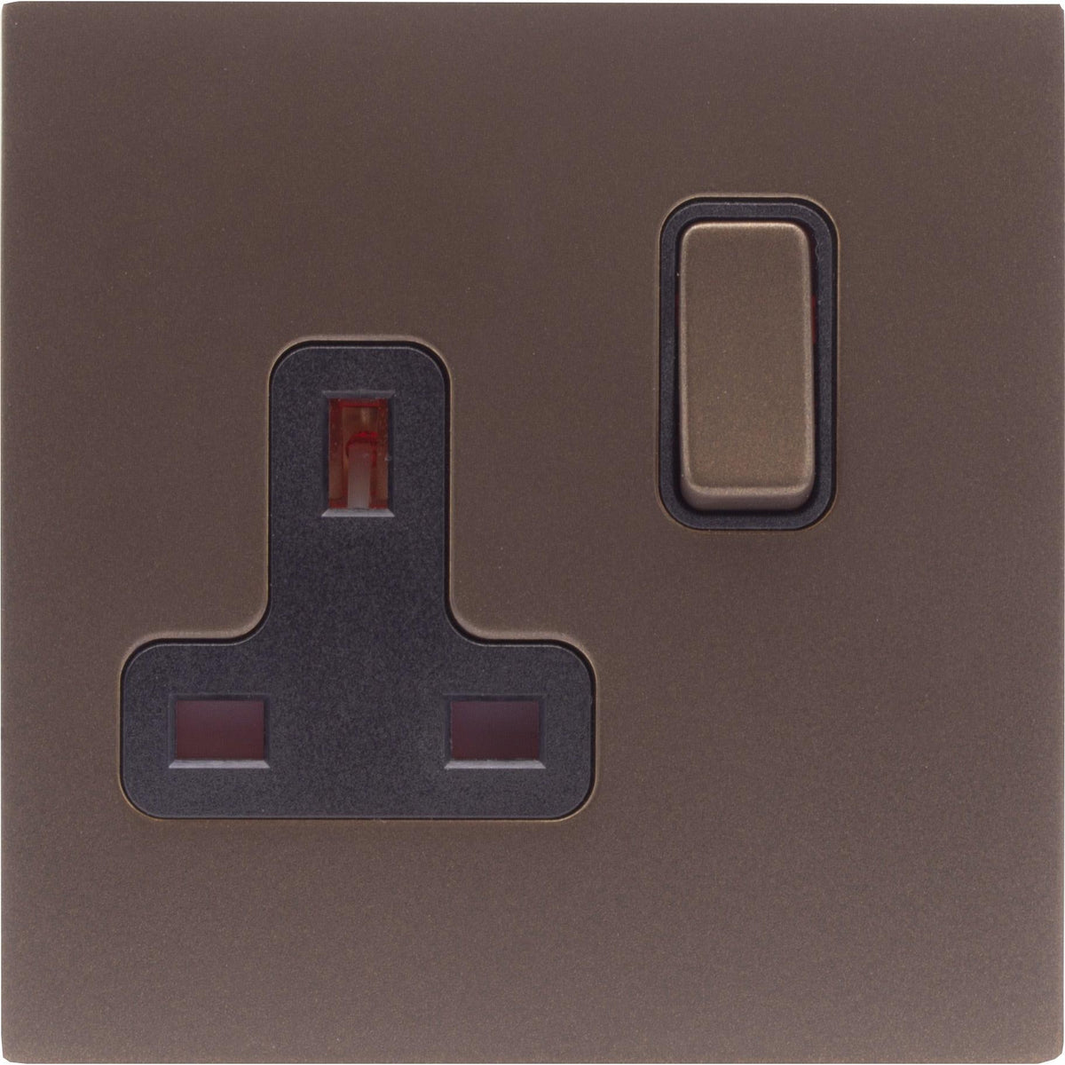 Hamilton 7RBCSS1RB-B Hartland CFX Richmond Bronze 1 gang 13A Double Pole Switched Socket Richmond Bronze/Black