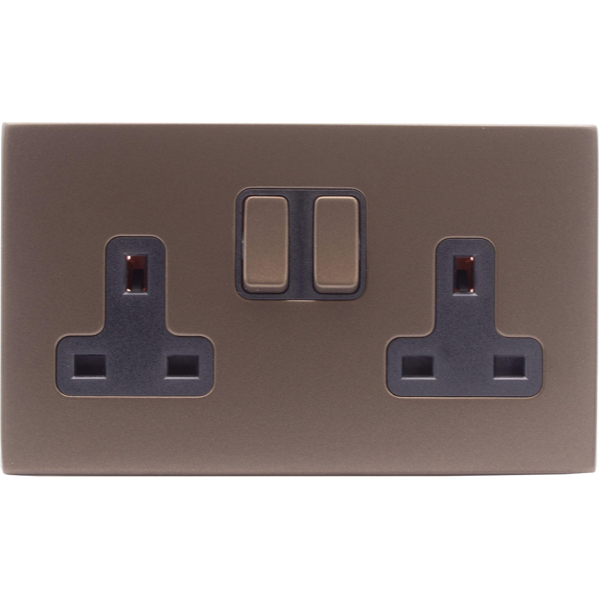 Hamilton 7RBCSS2RB-B Hartland CFX Richmond Bronze 2 gang 13A Double Pole Switched Socket Richmond Bronze/Black