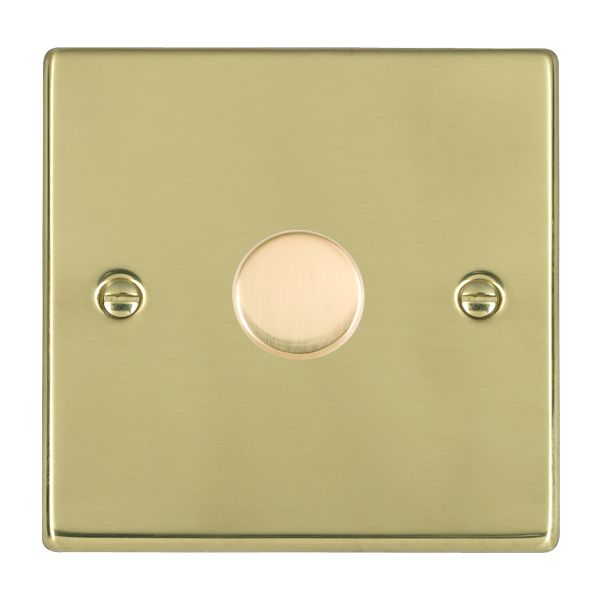 Hartland 711XL-SD250MW 1 gang 250W/VA Wi-Fi Rotary Master LED Trailing Edge Dimmer Polished Brass with Polished Brass Inserts