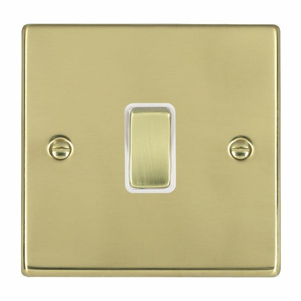 Hartland 71RRTPB-W 1 gang 10AX Push To Make Retractive Rocker Polished Brass with Polished Brass/White Inserts