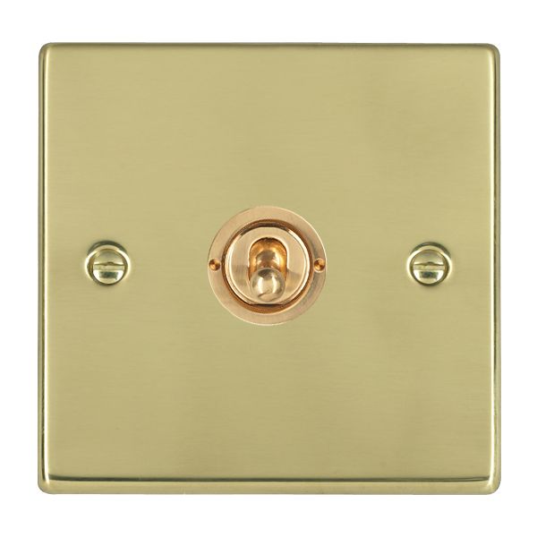 Hartland 71T31 1 gang 20AX Intermediate FL Toggle Polished Brass with Polished Brass Inserts