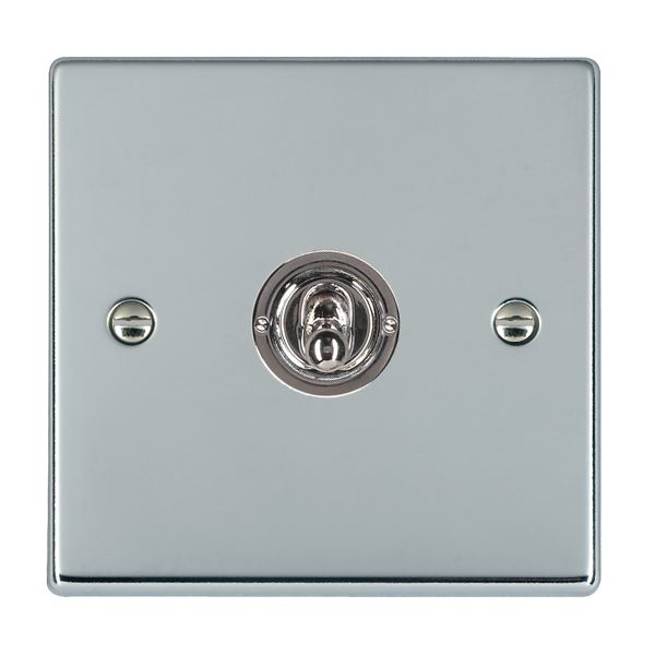 Hartland 77T21 1 gang 20AX 2 Way FL Toggle Bright Chrome with Bright Chrome Inserts