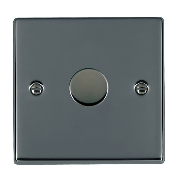 Hartland 781XLEDITB100 1 gang 100W LED Trailing/Leading Edge Push On/Off Rotary 2 Way Switching Dimmer Black Nickel with Black Nickel Inserts