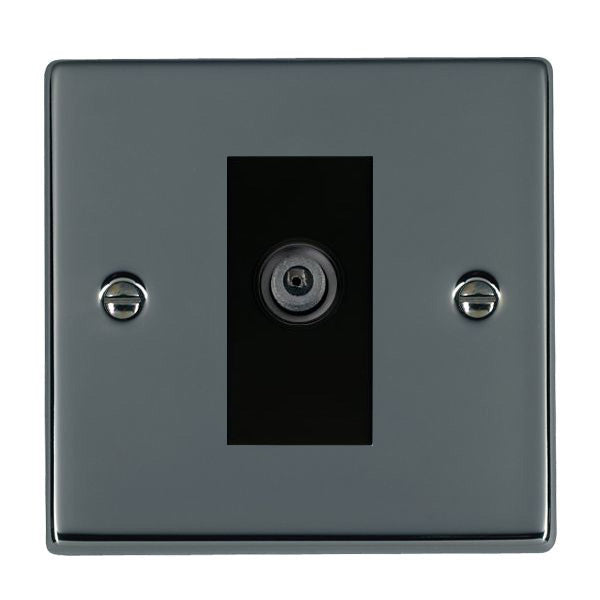 Hartland 78DTVFB 1 gang Non-Isolated TV (female) (DAB Compatible) Black Nickel with Black Inserts