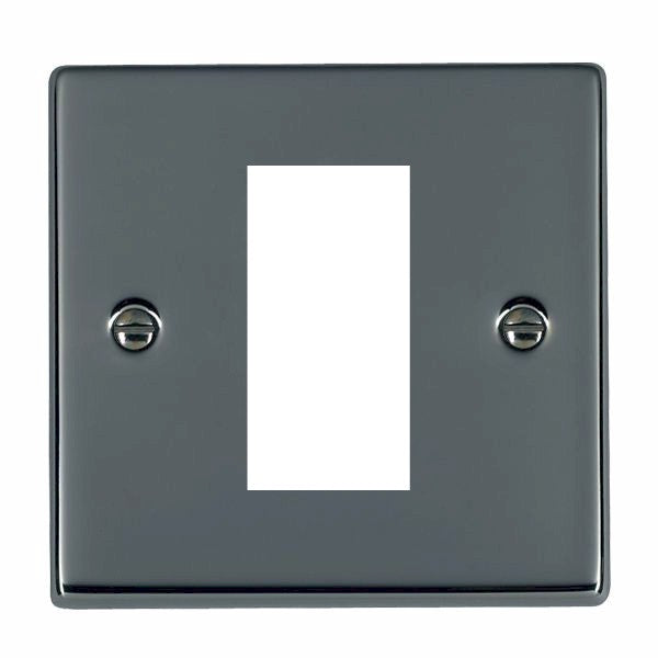 Hartland 78EURO1 1 gang EuroFix 25x50mm Apertured Plate with Grid Black Nickel