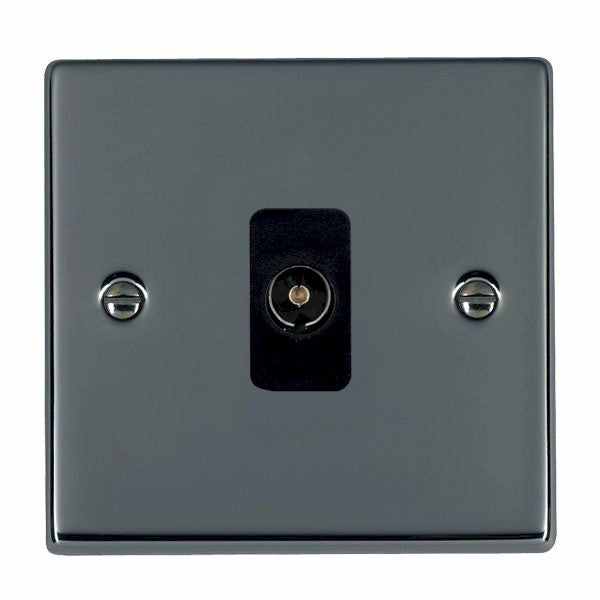 Hartland 78TVB 1 gang Non-Isolated TV 1in/1out Black Nickel with Black Inserts