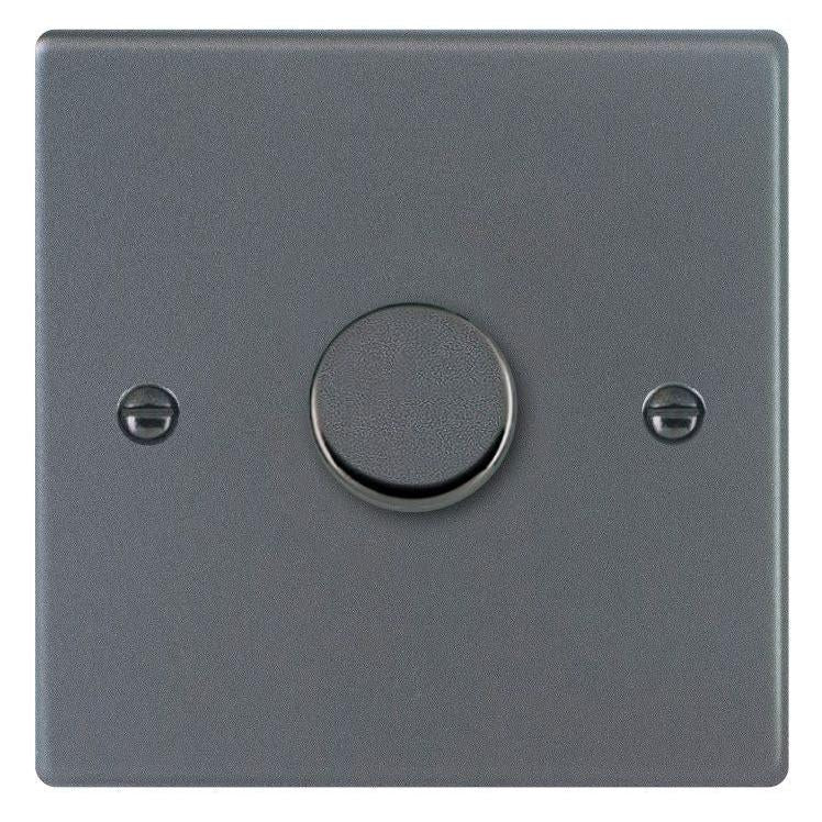 Hartland 7A1XL-SD250MW 1 gang 250W/VA Wi-Fi Rotary Master LED Trailing Edge Dimmer Anthra Gray with Anthra Gray Inserts