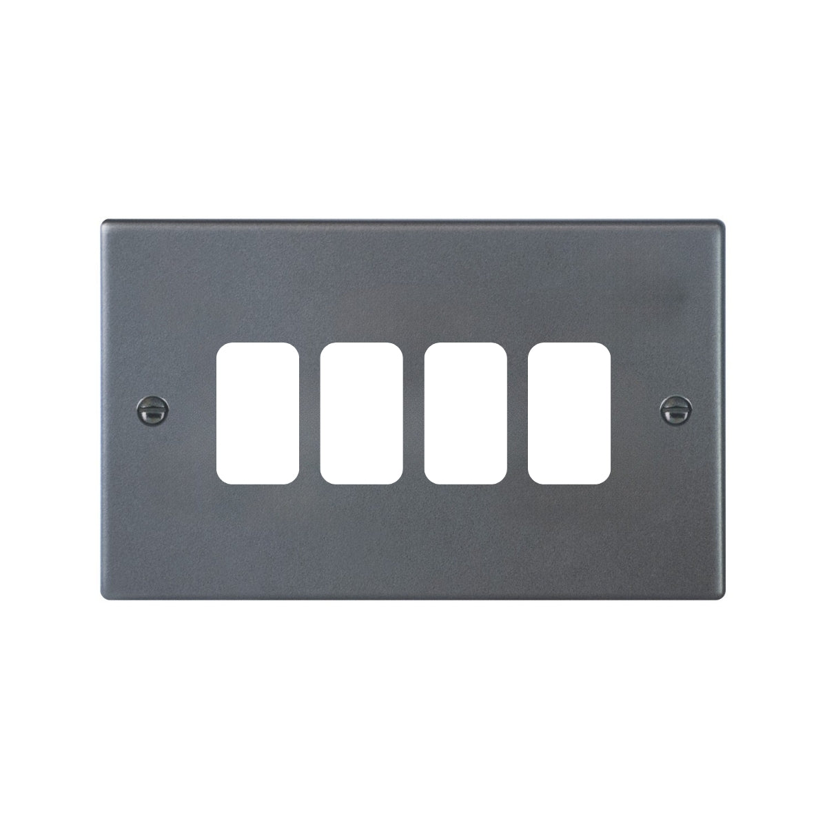 Hartland 7A4GPFL 4 gang Grid Fix Front Loading Aperture Plate with Grid Anthra Gray