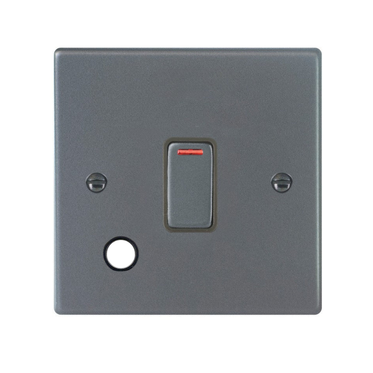 Hartland 7ADPNCGA-QG 1 gang 20AX Double Pole Rocker + Neon + Cable Outlet Anthra Gray with Anthra Gray/Quartz Grey Inserts
