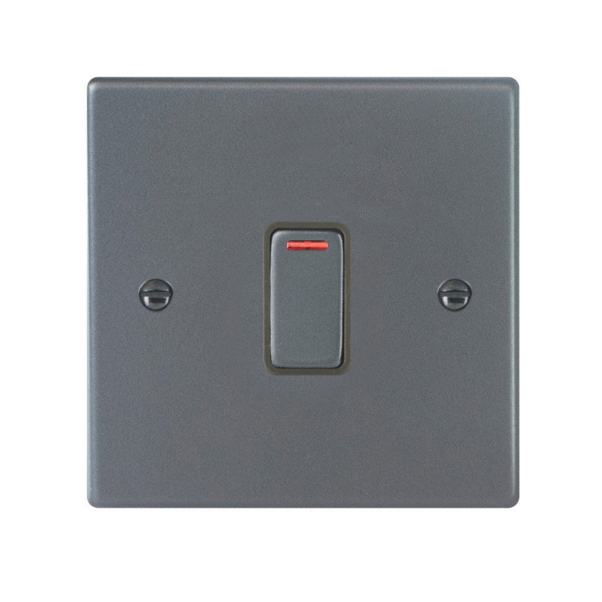 Hartland 7ADPNGA-QG 1 gang 20AX Double Pole Rocker + Neon Anthra Gray with Anthra Gray/Quartz Grey Inserts