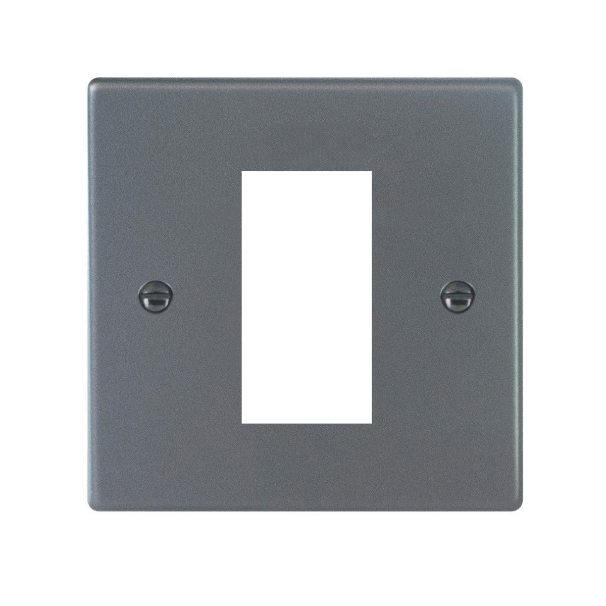 Hartland 7AEURO1 1 gang EuroFix 25x50mm Apertured Plate with Grid Anthra Gray