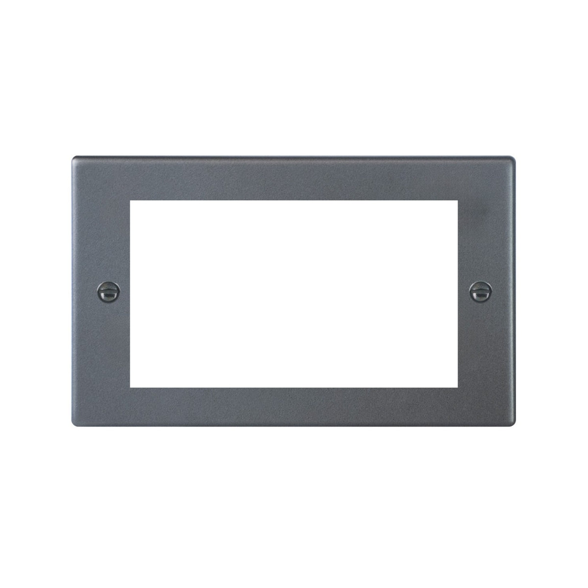 Hartland 7AEURO4 4 gang EuroFix 100x50mm Apertured Plate with Grid Anthra Gray