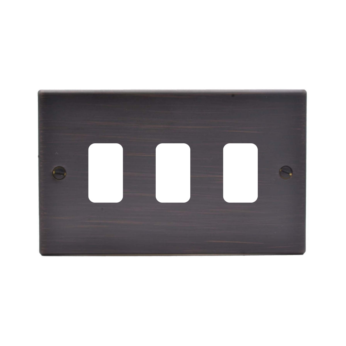 Hartland 7EB3GPFL 3 gang Grid Fix Front Loading Aperture Plate with Grid Etrium Bronze