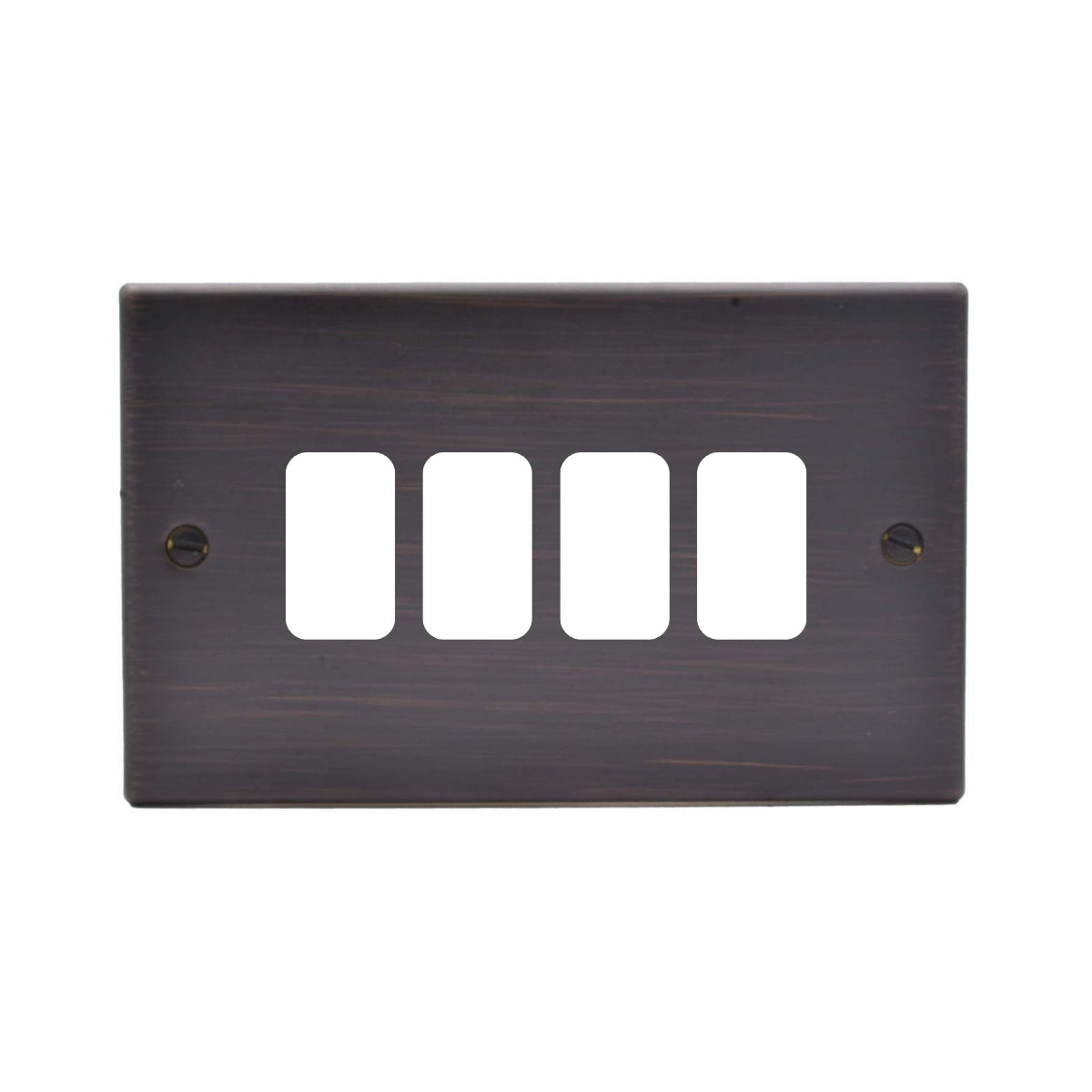 Hartland 7EB4GPFL 4 gang Grid Fix Front Loading Aperture Plate with Grid Etrium Bronze