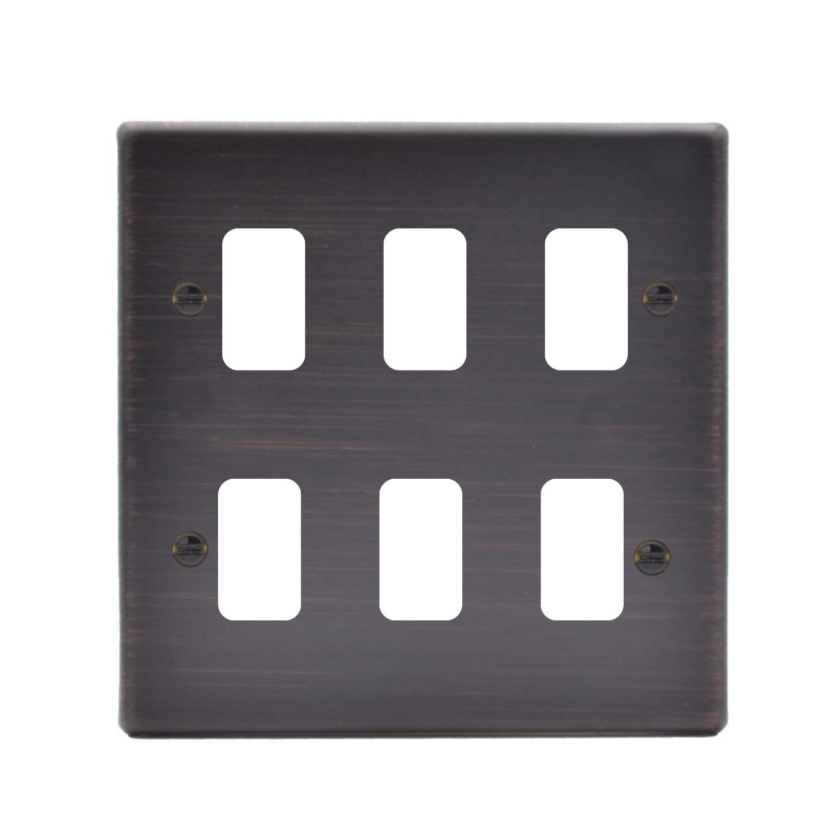 Hartland 7EB6GPFL 6 gang Grid Fix Front Loading Aperture Plate with Grid Etrium Bronze