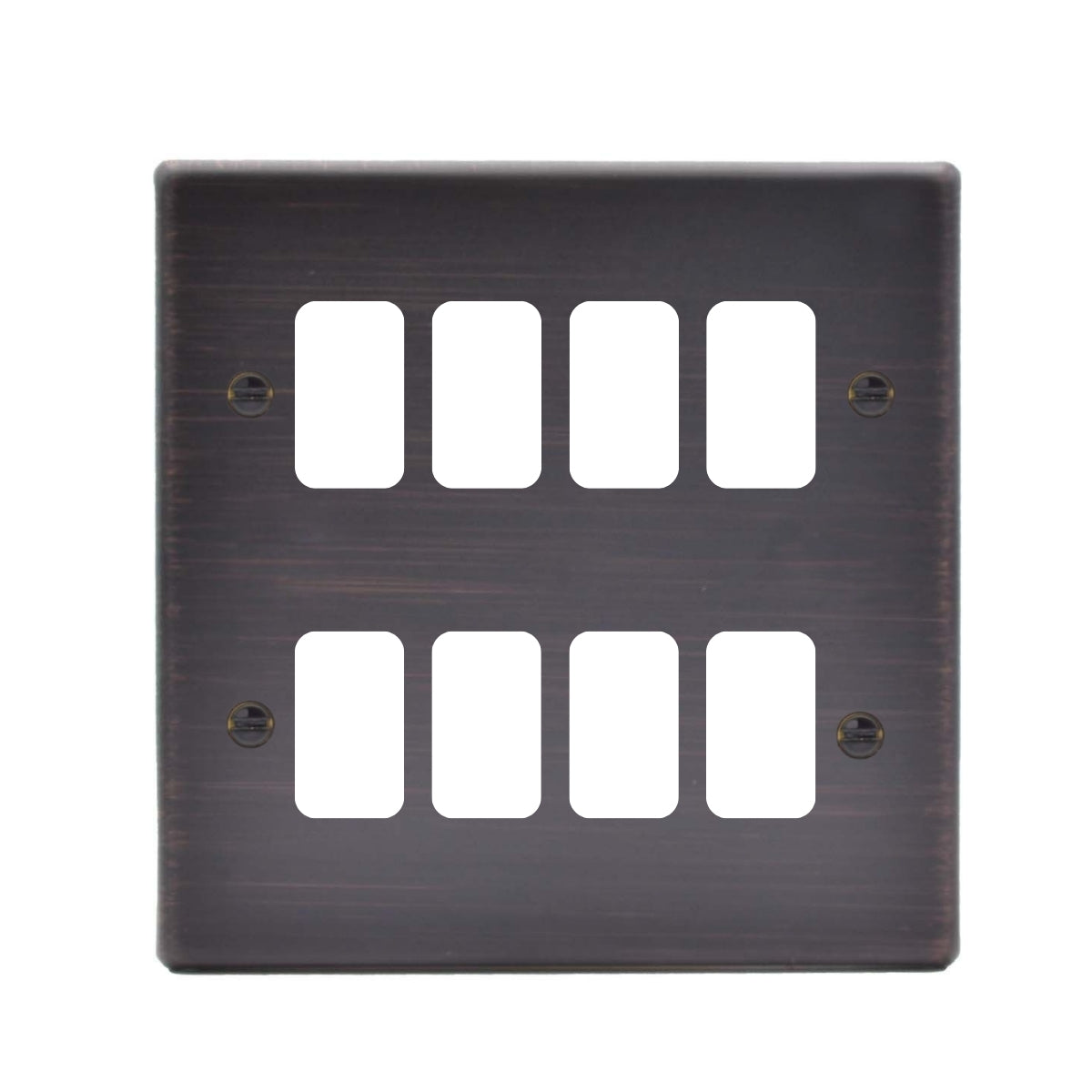 Hartland 7EB8GPFL 8 gang Grid Fix Front Loading Aperture Plate with Grid Etrium Bronze