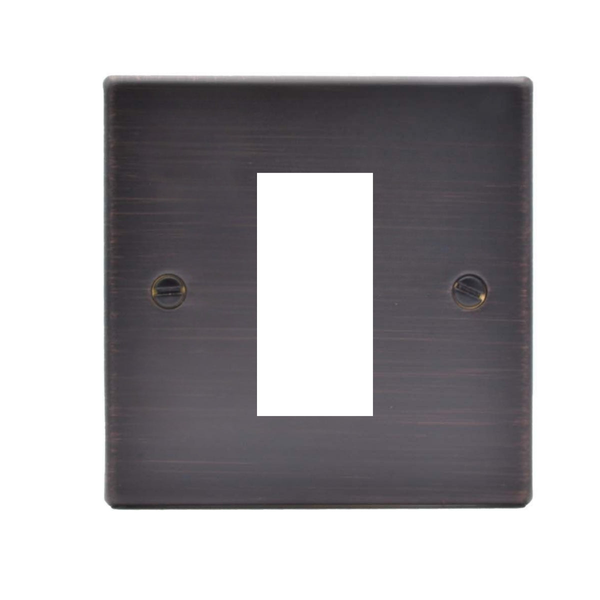 Hartland 7EBEURO1 1 gang EuroFix 25x50mm Apertured Plate with Grid Etrium Bronze