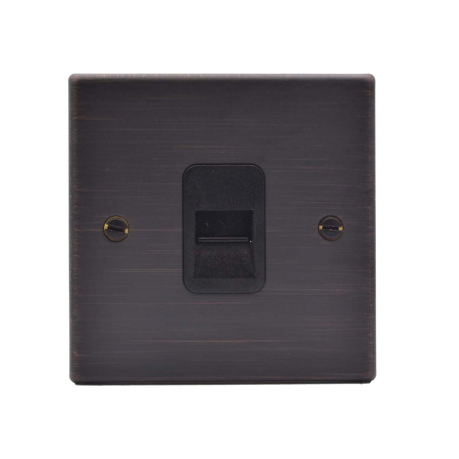 Hartland 7EBTCSB 1 gang Telephone Slave Etrium Bronze with Black Inserts