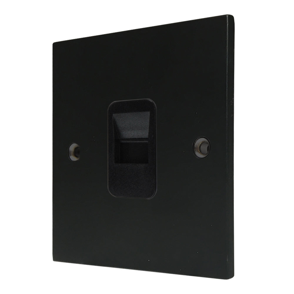 Hartland 7MBTCSB 1 gang Telephone Slave Matt Black with Black Inserts