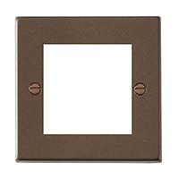 Hartland 7RBEURO2 2 gang EuroFix 50x50mm Apertured Plate with Grid Richmond Bronze