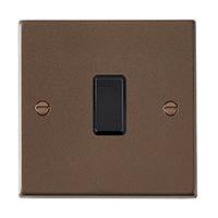 Hartland 7RBR21BL-B 1 gang 10AX 2 Way Rocker Richmond Bronze with Black/Black Inserts