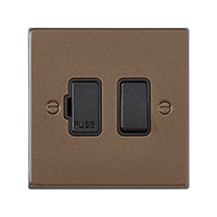 Hartland 7RBSPBL-B 1 gang 13A Double Pole Fused Spur Richmond Bronze with Black/Black Inserts