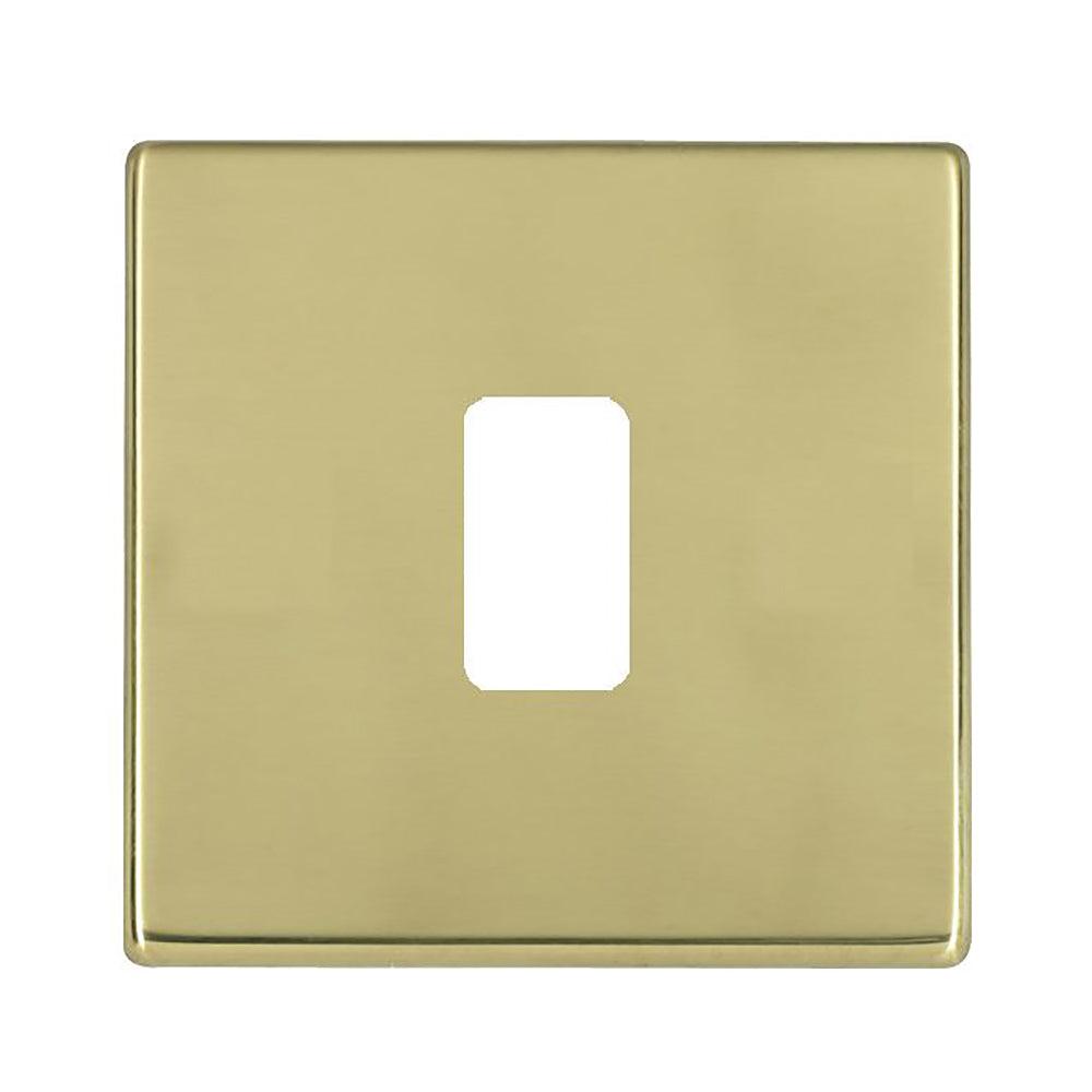 Hartland G2 7G211MFL 1 Module Front Loading Aperture Plate with Grid and Gasket Polished Brass