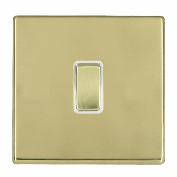 Hartland G2 7G21R21PB-W 1 gang 10AX 2 Way Rocker Polished Brass with Polished Brass/White Inserts