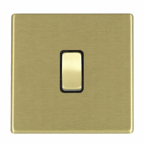 Hartland G2 7G22R21SB-B 1 gang 10AX 2 Way Rocker Satin Brass with Satin Brass/Black Inserts