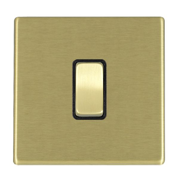 Hartland G2 7G22R31SB-B 1 gang 10AX Intermediate Rocker Satin Brass with Satin Brass/Black Inserts