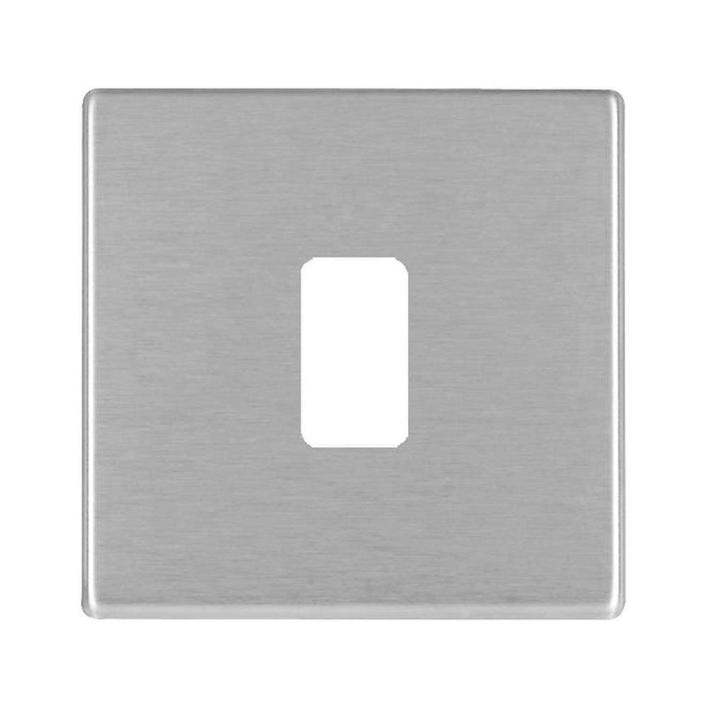 Hartland G2 7G241MFL 1 Module Front Loading Aperture Plate with Grid and Gasket Satin Steel
