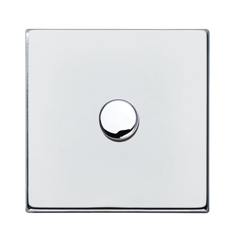 Hartland G2 7G271XLEDITB250 1 gang 250W LED Trailing/Leading Edge Push On/Off Rotary 2 Way Switching Dimmer Bright Chrome with Bright Chrome Inserts