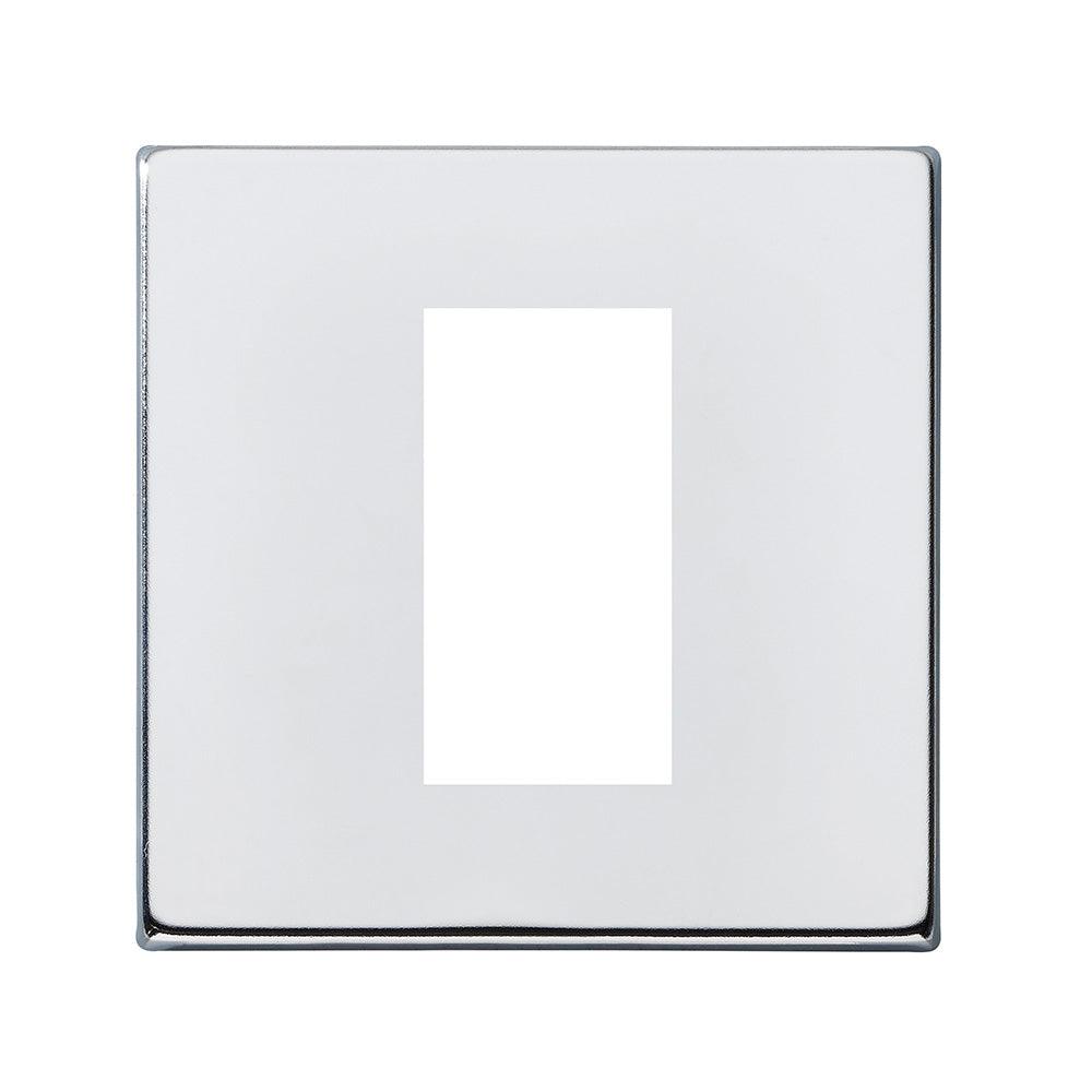 Hartland G2 7G27EURO1 1 gang EuroFix 25x50mm Apertured Plate with Grid Bright Chrome