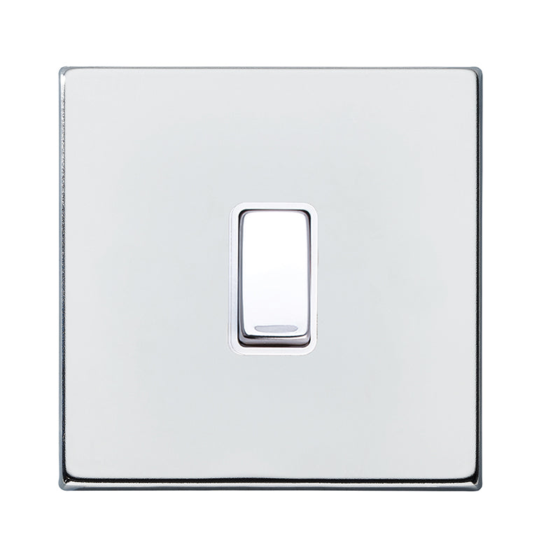 Hartland G2 7G27R21BC-W 1 gang 10AX 2 Way Rocker Bright Chrome with Bright Chrome/White Inserts