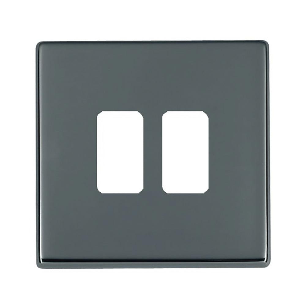 Hartland G2 7G282MFL 2 Module Front Loading Aperture Plate with Grid and Gasket Black Nickel